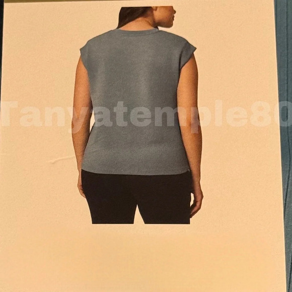 Mondetta Ladies' Soft Ribbed Short Sleeve Active Top, Adriatic Blue Large - Picture 6 of 11